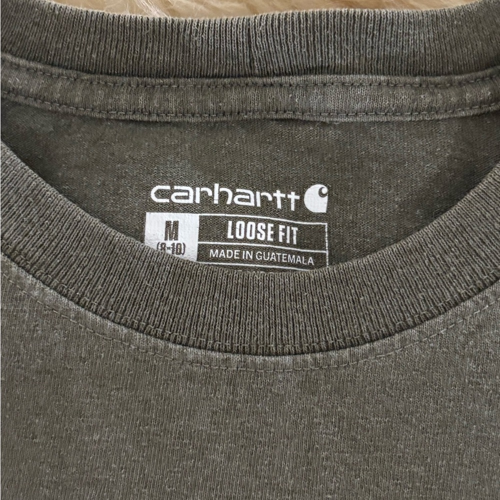 Carhartt Olive Loose Fit Crewneck Short Sleeve Pocket Tee - Picture 6 of 6